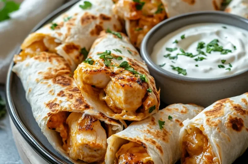 Cheesy Garlic Chicken Wraps