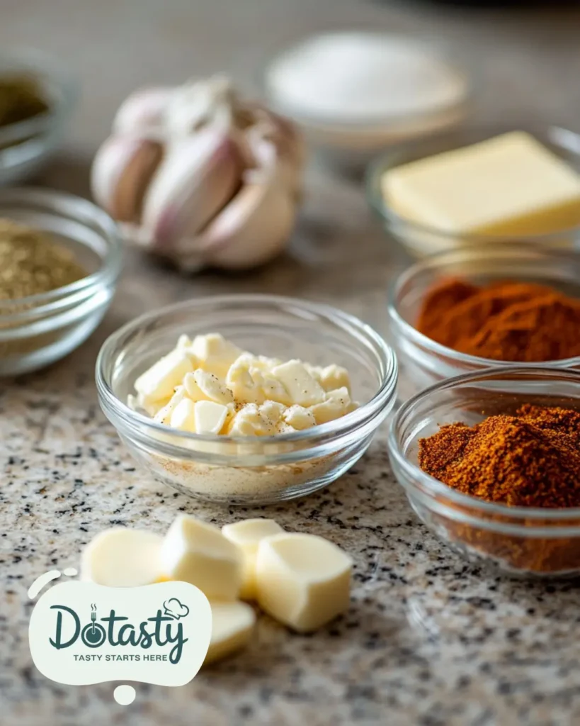 Ingredients chopped and measured for Cajun cream sauce