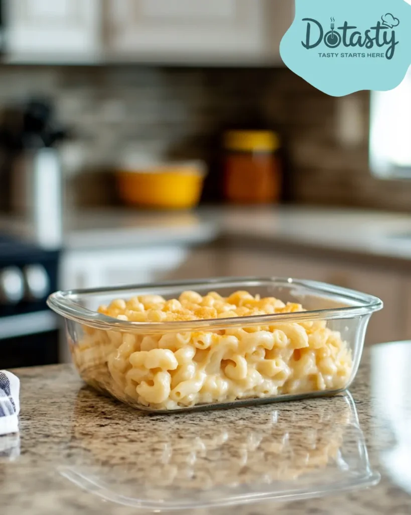 Creamy mac and cheese bowl with salad and iced tea